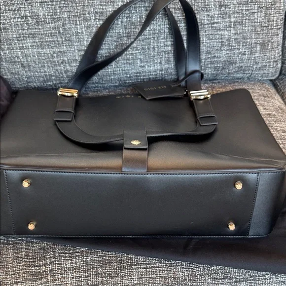 GIGI PIP Hayes Black Leather Hat Carrier Carrying Tote Travel Bag - Picture 13 of 14